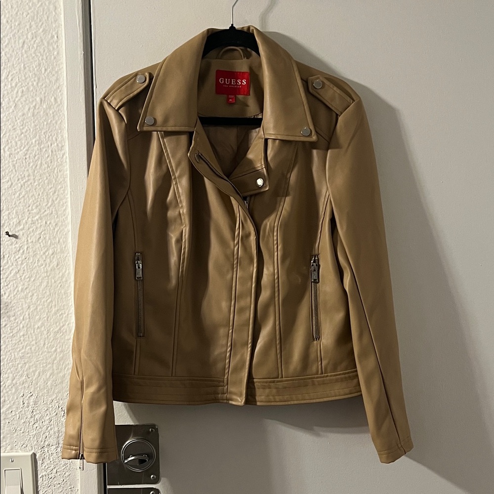 Guess Women's Camel Leather Jacket